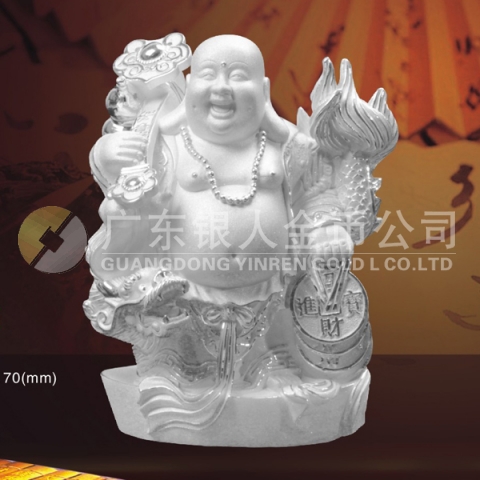 盤龍佛純銀擺件、純銀佛像、純銀佛教用品佛教禮品