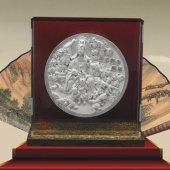 五子觀音純銀盤生產、銀碟圓盤銀盤定制