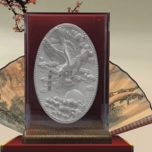 大展鴻圖銀質紀念盤定制、定做銀質純銀盤訂做