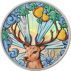 2022吉祥文化金銀紀念幣100克圓形銀質(zhì)紀念幣